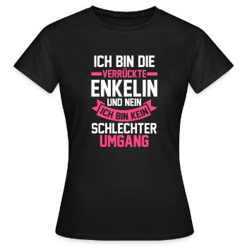 Enkelin - Frauen T-Shirt - Schwarz - Vorne - AI Model Female 172 dark (172cm)