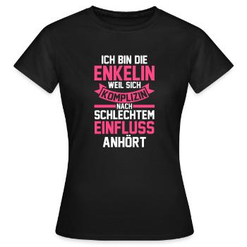 Enkelin - Frauen T-Shirt - Schwarz - Vorne - AI Model Female 172 dark (172cm)