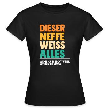 Neffe - Frauen T-Shirt - Schwarz - Vorne - AI Model Female 172 dark (172cm)