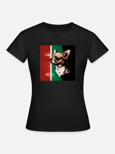 Chihuahua - Italy Flag Italian Funny Dog Souvenir - Women's T-Shirt - black
