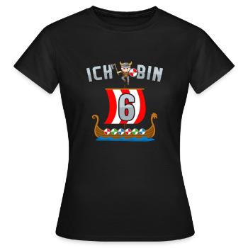 Nordmänner Barbaren 6. Geburtstag Wikinger - Frauen T-Shirt - Schwarz - Vorne - AI Model Female 172 dark (172cm)