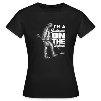 Détecteur de métaux à sondage amusant - T-shirt Femme - noir - Devant - AI Model Female 172 dark (172cm)