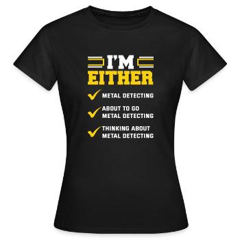 Détecteur de métaux à sondage amusant - T-shirt Femme - noir - Devant - AI Model Female 172 dark (172cm)
