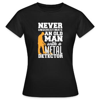 Détecteur de métaux à sondage amusant - T-shirt Femme - noir - Devant - AI Model Female 172 dark (172cm)