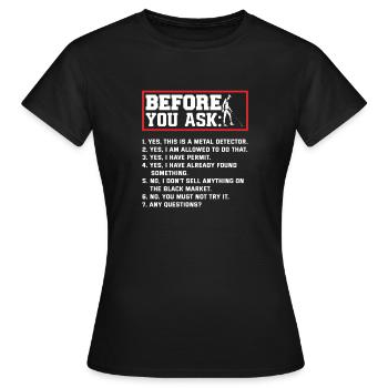 Détecteur de métaux à sondage amusant - T-shirt Femme - noir - Devant - AI Model Female 172 dark (172cm)