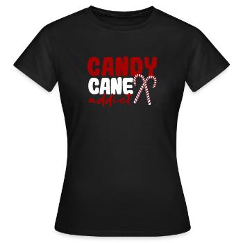 Zuckerstangensüchtiger Lustiger Weihnachtsliebe - Frauen T-Shirt - Schwarz - Vorne - AI Model Female 172 dark (172cm)