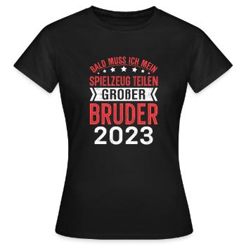 Bald muss ich mein Spielzeug teilen - Frauen T-Shirt - Schwarz - Vorne - AI Model Female 172 dark (172cm)