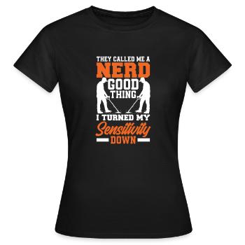 Détecteur de métaux à sondage amusant - T-shirt Femme - noir - Devant - AI Model Female 172 dark (172cm)