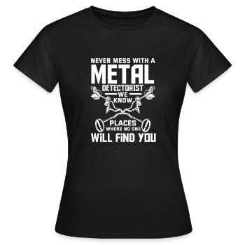 Détecteur de métaux à sondage amusant - T-shirt Femme - noir - Devant - AI Model Female 172 dark (172cm)