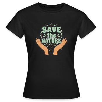 Save the Nature Umweltverschmutzung - Frauen T-Shirt - Schwarz - Vorne - AI Model Female 172 dark (172cm)