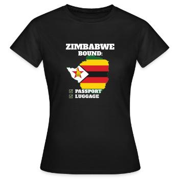 Zimbabwe Bound Country Travel Zimbabwean Flag - Frauen T-Shirt - Schwarz - Vorne - AI Model Female 172 dark (172cm)