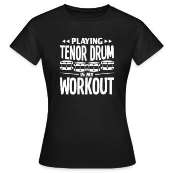 Tenor Drum Lover Percussion Marching Band Tenor - T-shirt Femme - noir - Devant - AI Model Female 172 dark (172cm)
