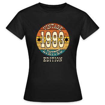 Millésime 1993 anniversaire - T-shirt Femme - noir - Devant - AI Model Female 172 dark (172cm)