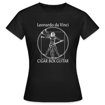 CIGAR BOX GUITAR - CBG - Leonardo da Vinci - Women's T-Shirt - black - Front - AI Model Female 172 dark (172cm)