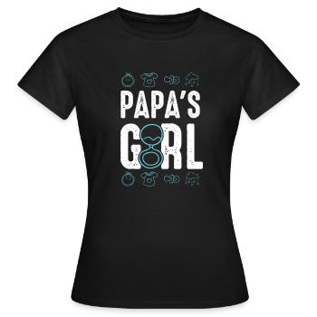 La fille de papa - T-shirt Femme - noir - Devant - AI Model Female 172 dark (172cm)