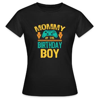 Mommy Of the Birthday Boy Gaming Family - Women's T-Shirt - black - Front - AI Model Female 172 dark (172cm)