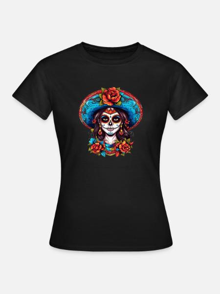 Messico La Calavera Catrina Donna Haloween - Maglietta da donna - nero
