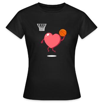 Valentinstag Herz Dunking Basketballspieler - Frauen T-Shirt - Schwarz - Vorne - AI Model Female 172 dark (172cm)
