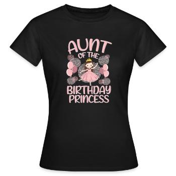 Aunt Of the Birthday Boy Princess Gift Deco - Women's T-Shirt - black - Front - AI Model Female 172 dark (172cm)