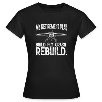 Modèle d’avion télécommandé - T-shirt Femme - noir - Devant - AI Model Female 172 dark (172cm)