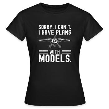 Modèle d’avion télécommandé - T-shirt Femme - noir - Devant - AI Model Female 172 dark (172cm)