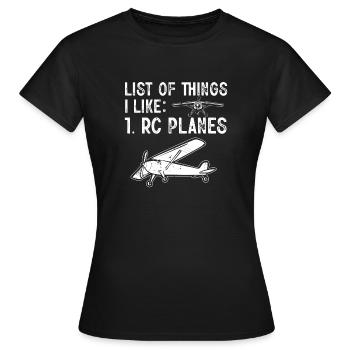 Modèle d’avion télécommandé - T-shirt Femme - noir - Devant - AI Model Female 172 dark (172cm)