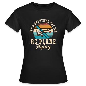 Modèle d’avion télécommandé - T-shirt Femme - noir - Devant - AI Model Female 172 dark (172cm)