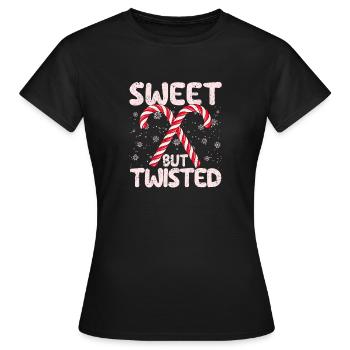 Süßer aber verdrehter lustiger Zuckerstangen - Frauen T-Shirt - Schwarz - Vorne - AI Model Female 172 dark (172cm)