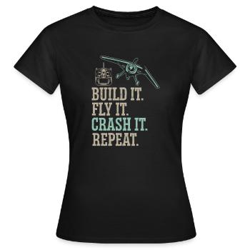 Modèle d’avion télécommandé - T-shirt Femme - noir - Devant - AI Model Female 172 dark (172cm)