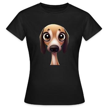 Graceful Greyhound Pose - Women's T-Shirt - black - Front - AI Model Female 172 dark (172cm)