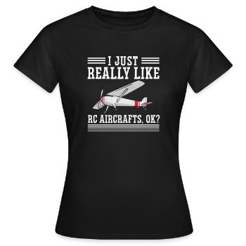 Modèle d’avion télécommandé - T-shirt Femme - noir - Devant - AI Model Female 172 dark (172cm)