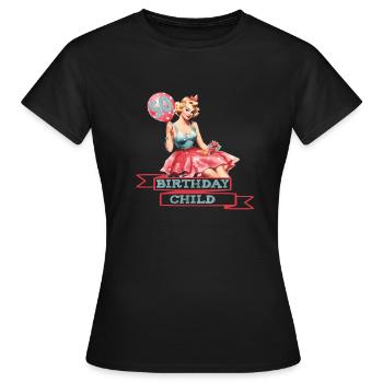 Birthday Child 50th Woman 50th Birthday Retro Motif - Women's T-Shirt - black - Front - AI Model Female 172 dark (172cm)