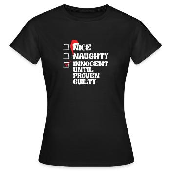 Nice Naughty Innocent jusqu’à preuve du contraire - T-shirt Femme - noir - Devant - AI Model Female 172 dark (172cm)