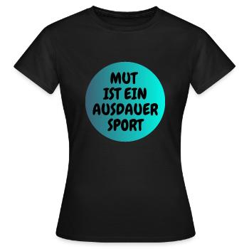 MUT 1 - Frauen T-Shirt - Schwarz - Vorne - AI Model Female 172 dark (172cm)