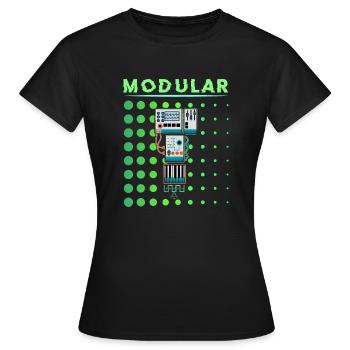 Synthesizer Synth Keyboard Elektronische Musiker - Frauen T-Shirt - Schwarz - Vorne - AI Model Female 172 dark (172cm)