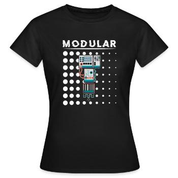 Synthesizer Synth Keyboard Elektronische Musiker - Frauen T-Shirt - Schwarz - Vorne - AI Model Female 172 dark (172cm)