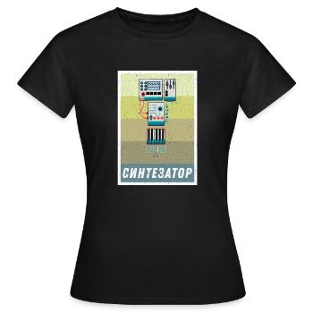 Synthesizer Synth Keyboard Elektronische Musiker - Frauen T-Shirt - Schwarz - Vorne - AI Model Female 172 dark (172cm)