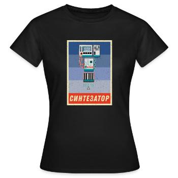 Synthesizer Synth Keyboard Elektronische Musiker - Frauen T-Shirt - Schwarz - Vorne - AI Model Female 172 dark (172cm)