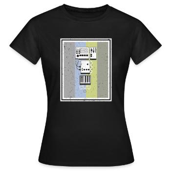 Synthesizer Synth Keyboard Elektronische Musiker - Frauen T-Shirt - Schwarz - Vorne - AI Model Female 172 dark (172cm)
