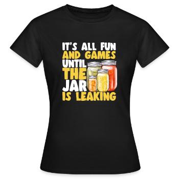 Mise en conserve, mise en conserve, mise en conserve, conservation des aliments - T-shirt Femme - noir - Devant - AI Model Female 172 dark (172cm)