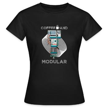 Synthesizer Synth Keyboard Elektronische Musiker - Frauen T-Shirt - Schwarz - Vorne - AI Model Female 172 dark (172cm)