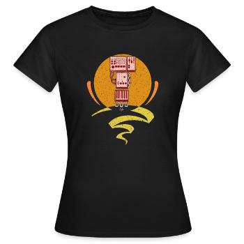 Synthesizer Synth Keyboard Elektronische Musiker - Frauen T-Shirt - Schwarz - Vorne - AI Model Female 172 dark (172cm)