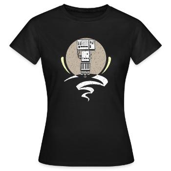 Synthesizer Synth Keyboard Elektronische Musiker - Frauen T-Shirt - Schwarz - Vorne - AI Model Female 172 dark (172cm)