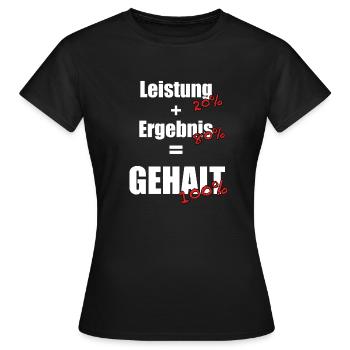 100 percent salary - Women's T-Shirt - black - Front - AI Model Female 172 dark (172cm)