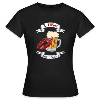Bier und Bussies - Frauen T-Shirt - Schwarz - Vorne - AI Model Female 172 dark (172cm)
