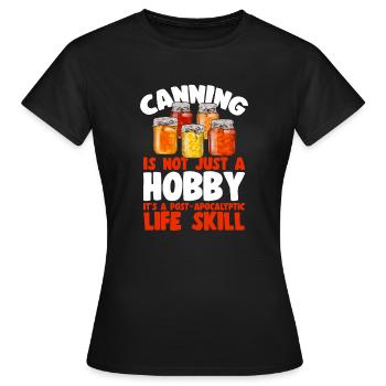 Mise en conserve, mise en conserve, mise en conserve, conservation des aliments - T-shirt Femme - noir - Devant - AI Model Female 172 dark (172cm)