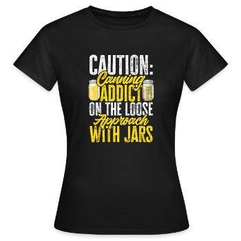 Mise en conserve, mise en conserve, mise en conserve, conservation des aliments - T-shirt Femme - noir - Devant - AI Model Female 172 dark (172cm)