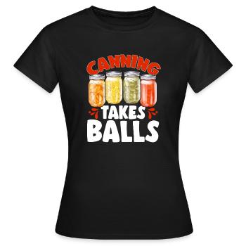 Mise en conserve, mise en conserve, mise en conserve, conservation des aliments - T-shirt Femme - noir - Devant - AI Model Female 172 dark (172cm)