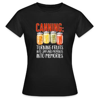 Mise en conserve, mise en conserve, mise en conserve, conservation des aliments - T-shirt Femme - noir - Devant - AI Model Female 172 dark (172cm)