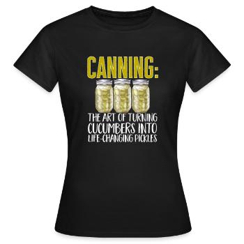 Mise en conserve, mise en conserve, mise en conserve, conservation des aliments - T-shirt Femme - noir - Devant - AI Model Female 172 dark (172cm)